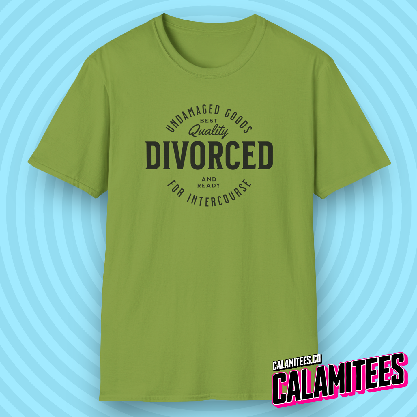 Divorced and Ready for Intercourse, Undamaged Goods Funny Adult Humor Graphic Tee for Divorcees Single or Separated T-Shirt