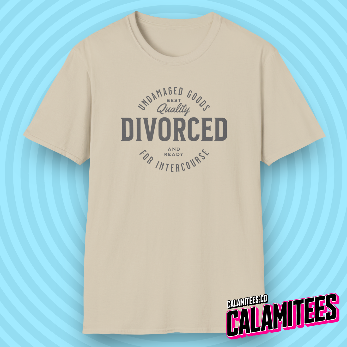Divorced and Ready for Intercourse, Undamaged Goods Funny Adult Humor Graphic Tee for Divorcees Single or Separated T-Shirt