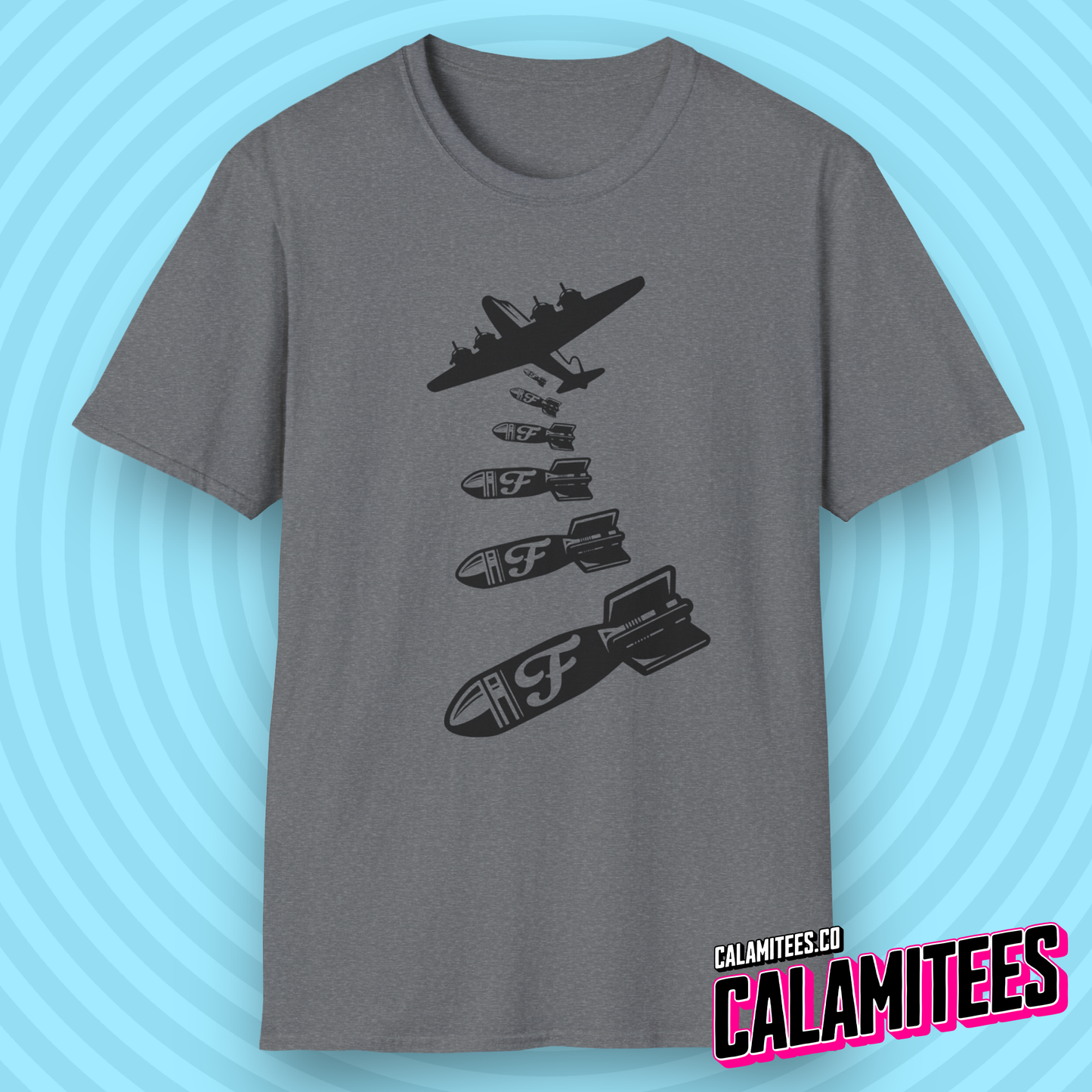Dropping F-Bombs Funny War Plane T-Shirt - Perfect Tee For Potty Mouths