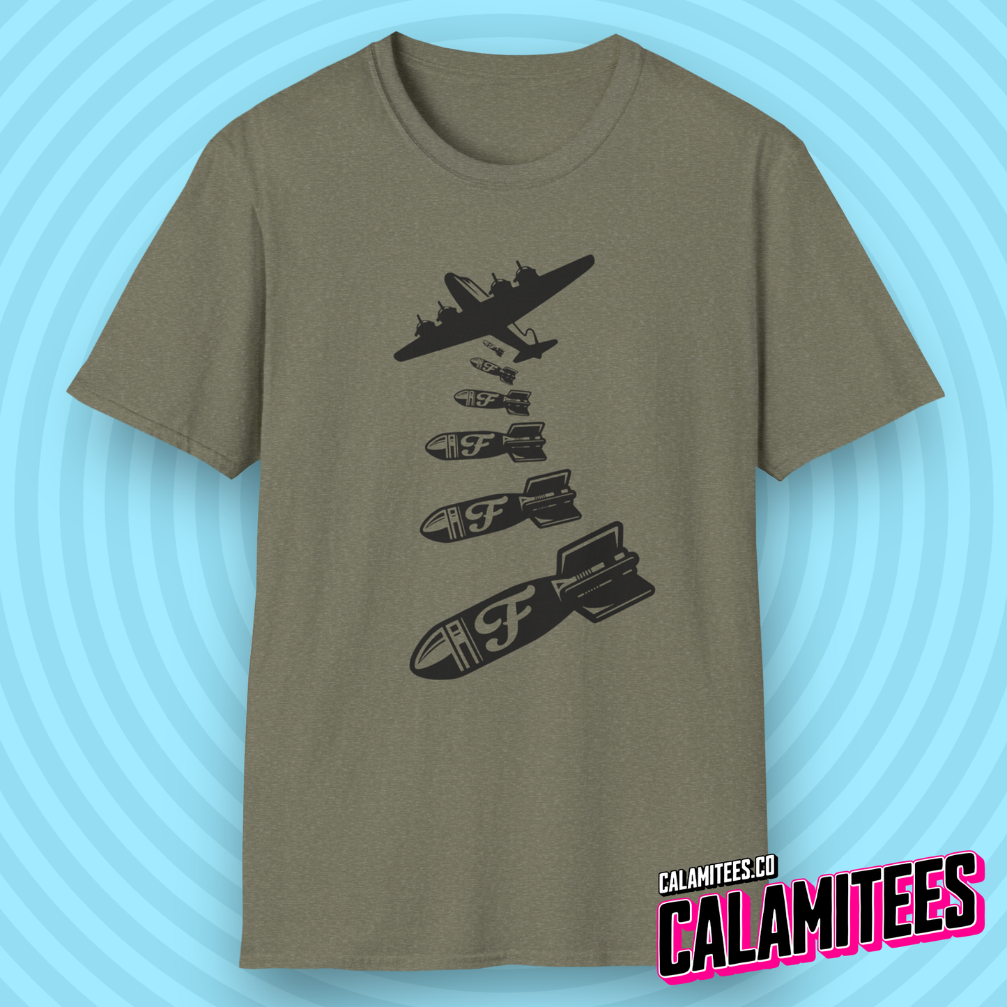 Dropping F-Bombs Funny War Plane T-Shirt - Perfect Tee For Potty Mouths