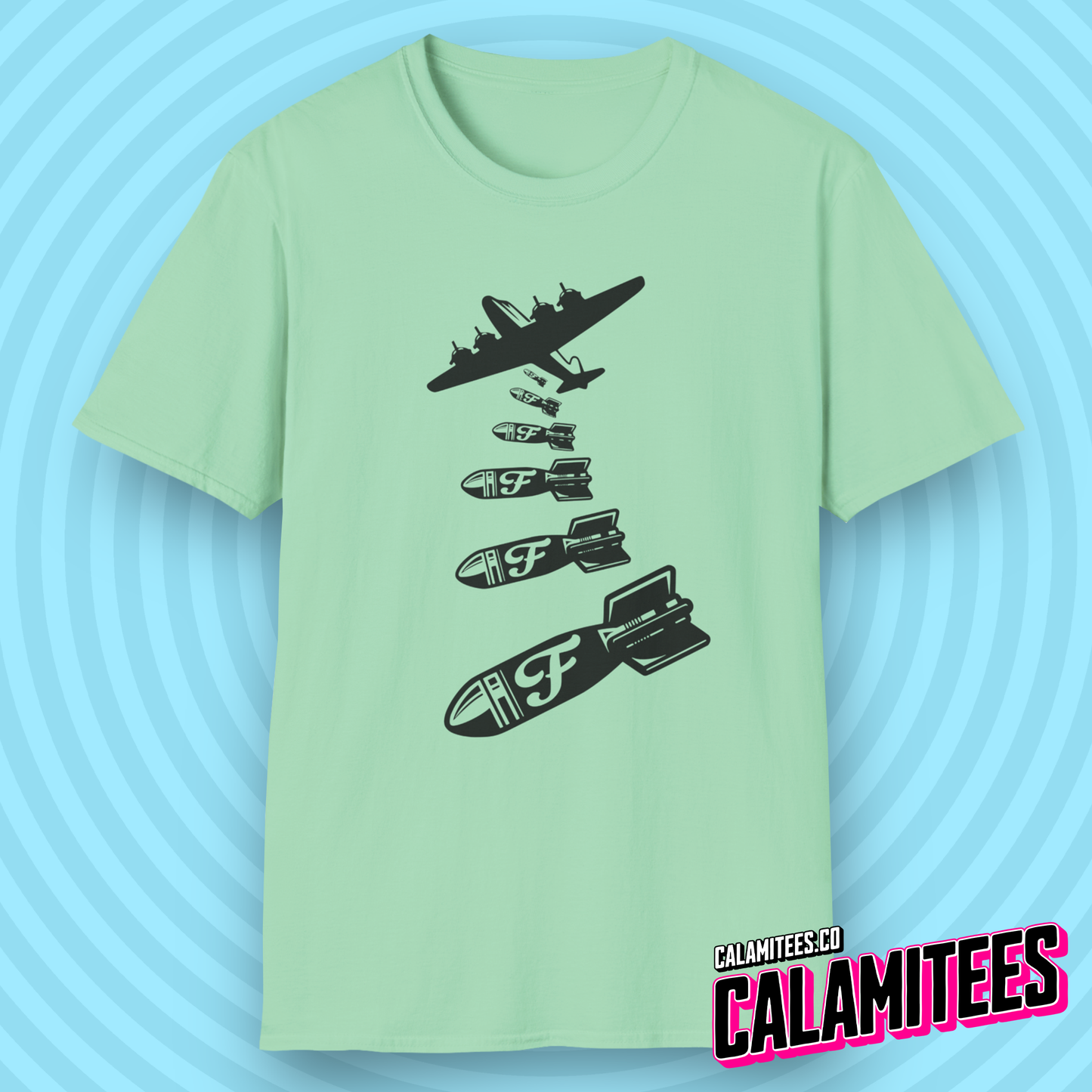 Dropping F-Bombs Funny War Plane T-Shirt - Perfect Tee For Potty Mouths