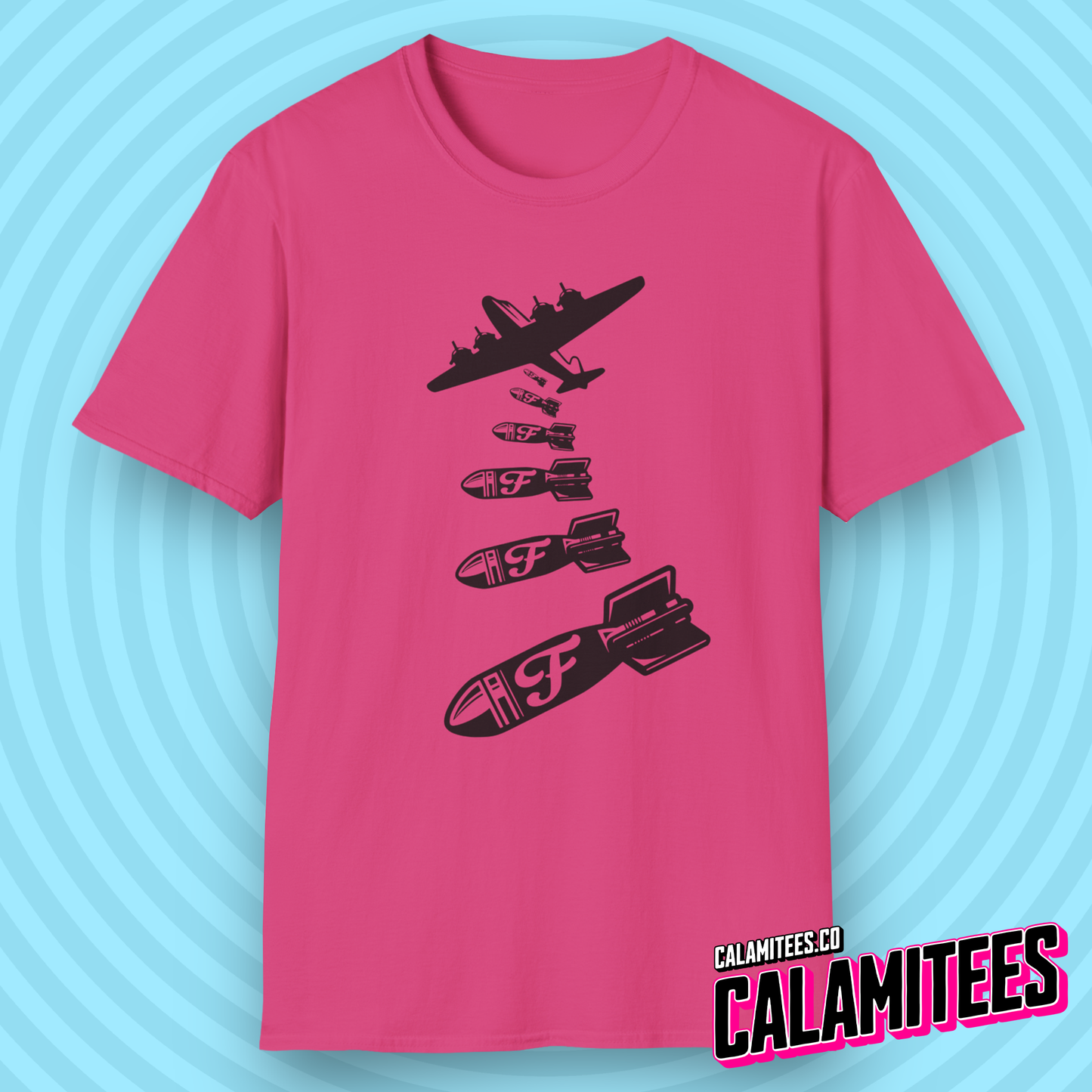 Dropping F-Bombs Funny War Plane T-Shirt - Perfect Tee For Potty Mouths