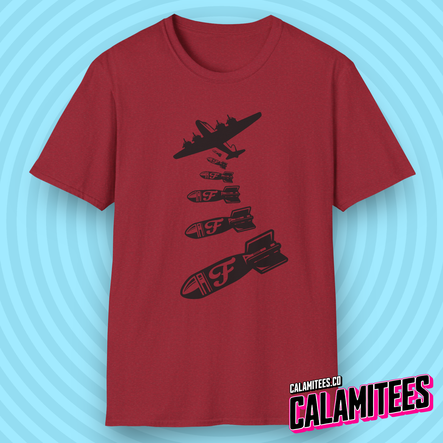 Dropping F-Bombs Funny War Plane T-Shirt - Perfect Tee For Potty Mouths