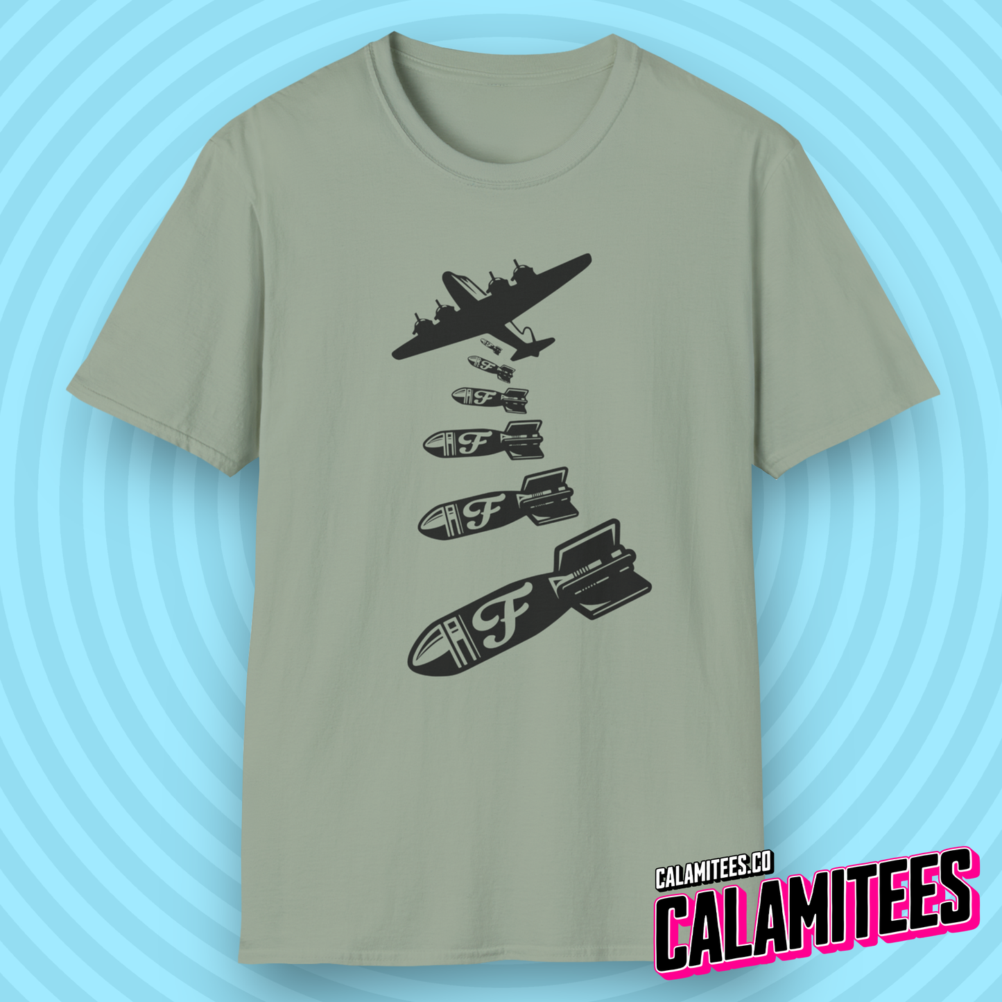 Dropping F-Bombs Funny War Plane T-Shirt - Perfect Tee For Potty Mouths