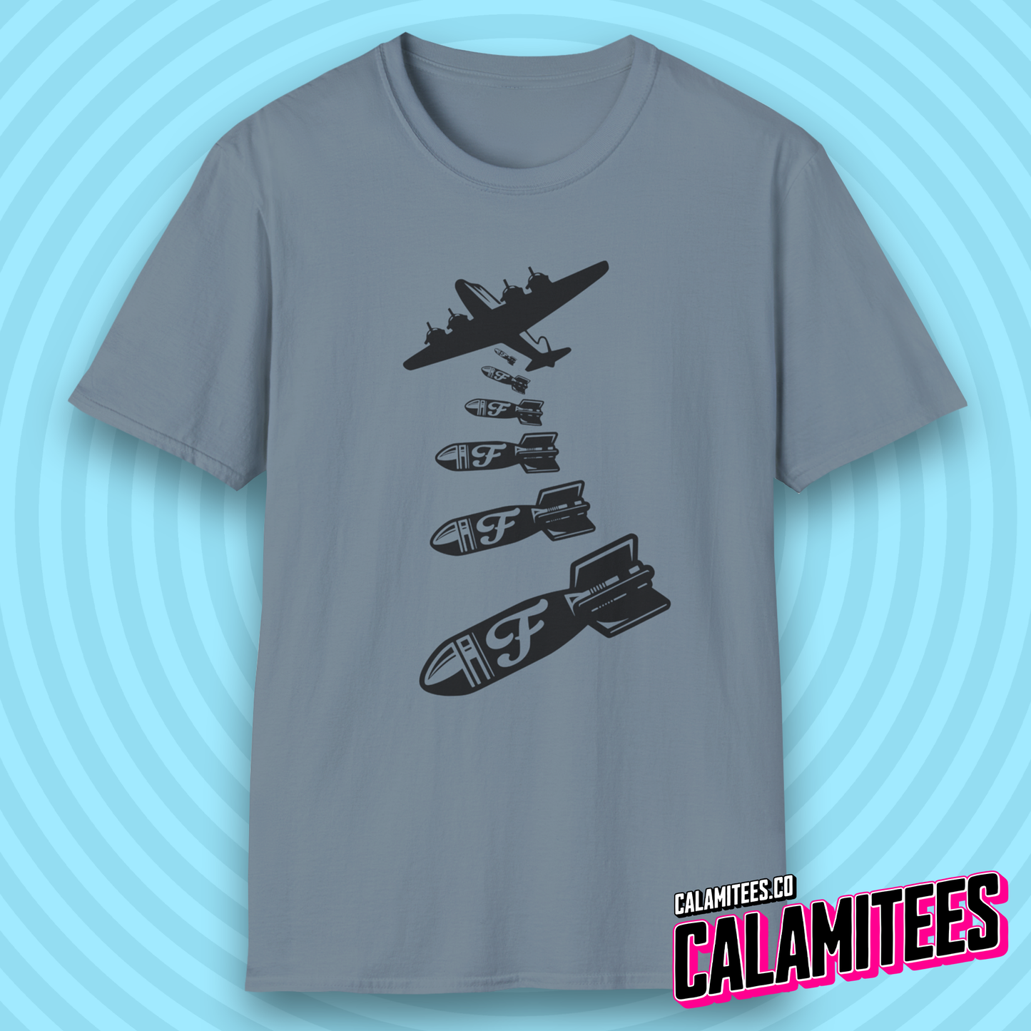 Dropping F-Bombs War Plane Bad Language Swearing Joke T-Shirt