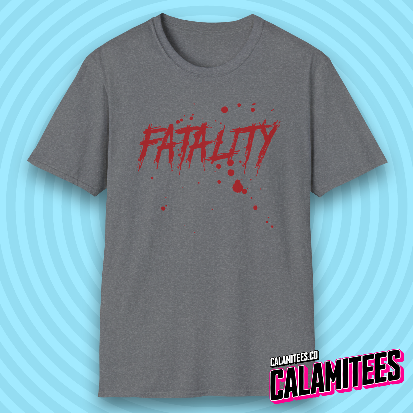 Fatality Blood Splatter Fighter Horror Style Gamer T-Shirt