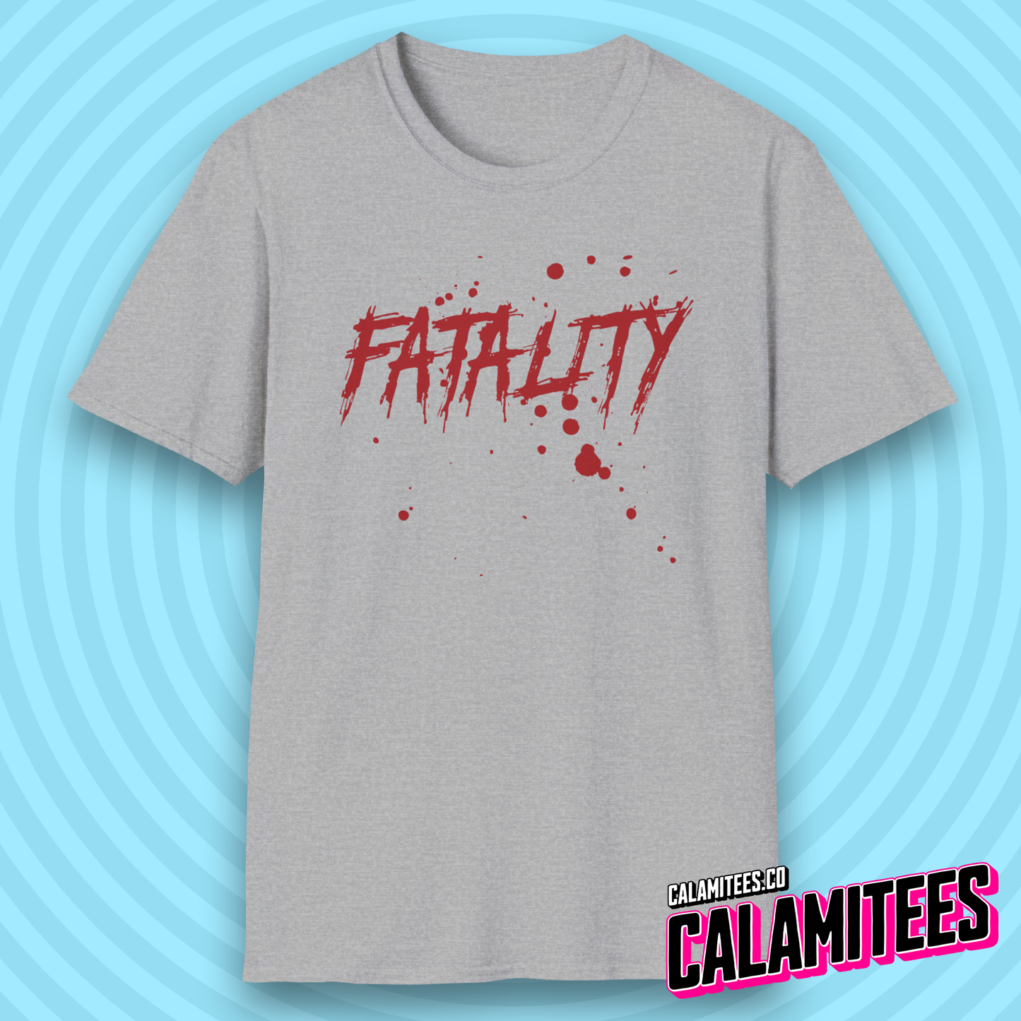 Fatality Blood Splatter Fighter Horror Style Gamer T-Shirt