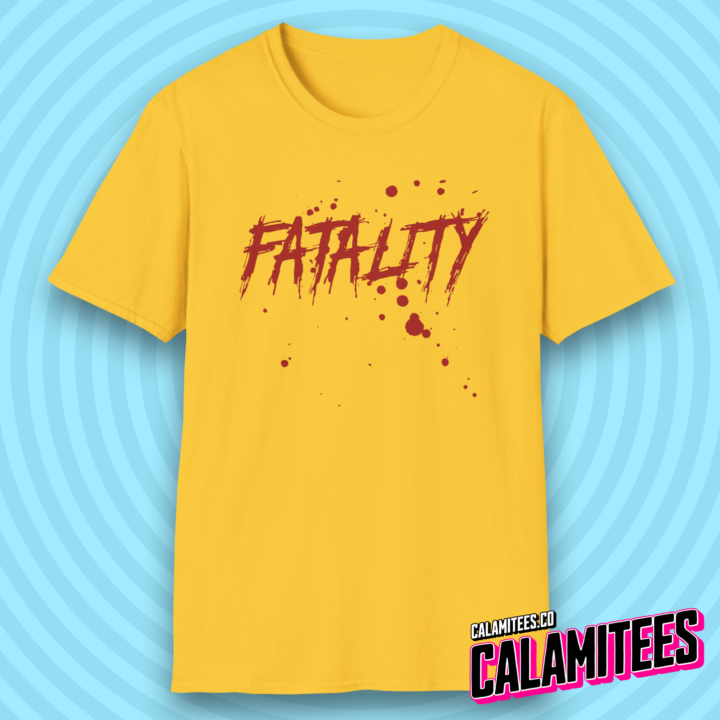 Fatality Blood Splatter Fighter Horror Style Gamer T-Shirt