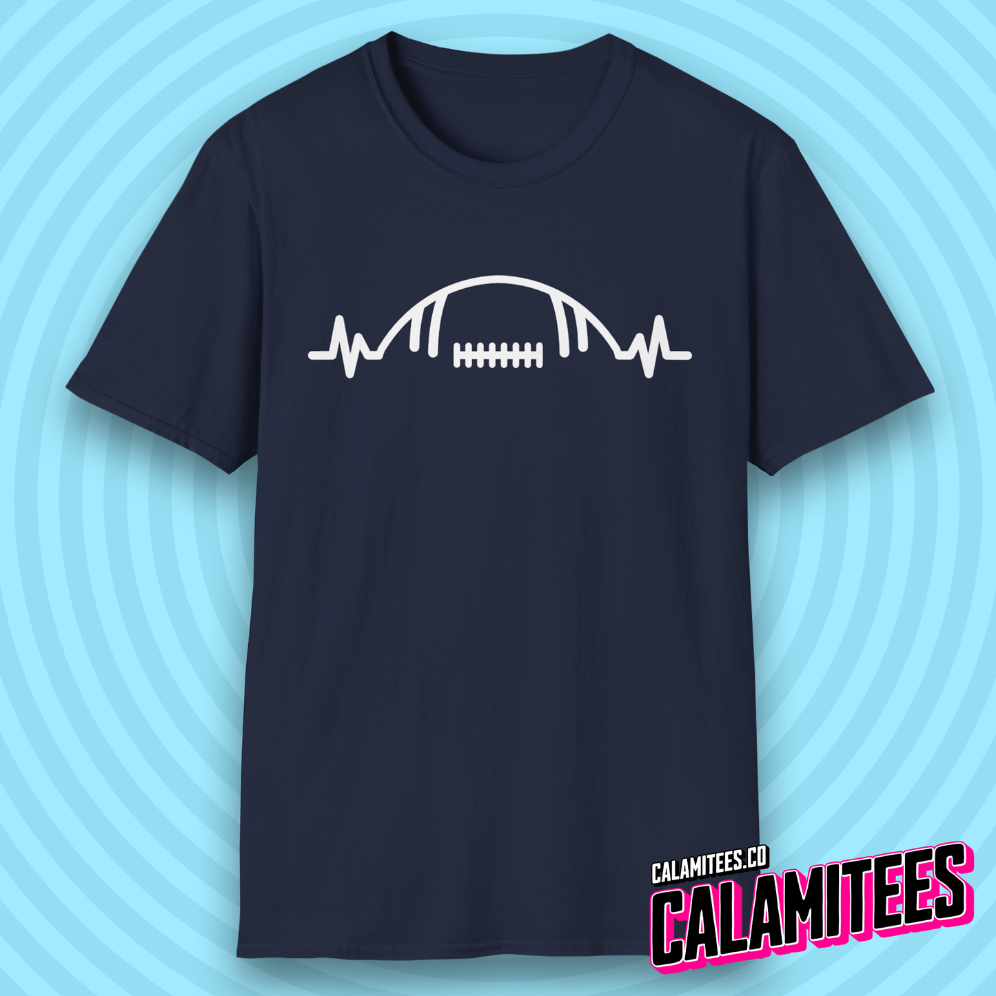 Football Heartbeat Heartrate Pulse Line American Football Lover T-Shirt