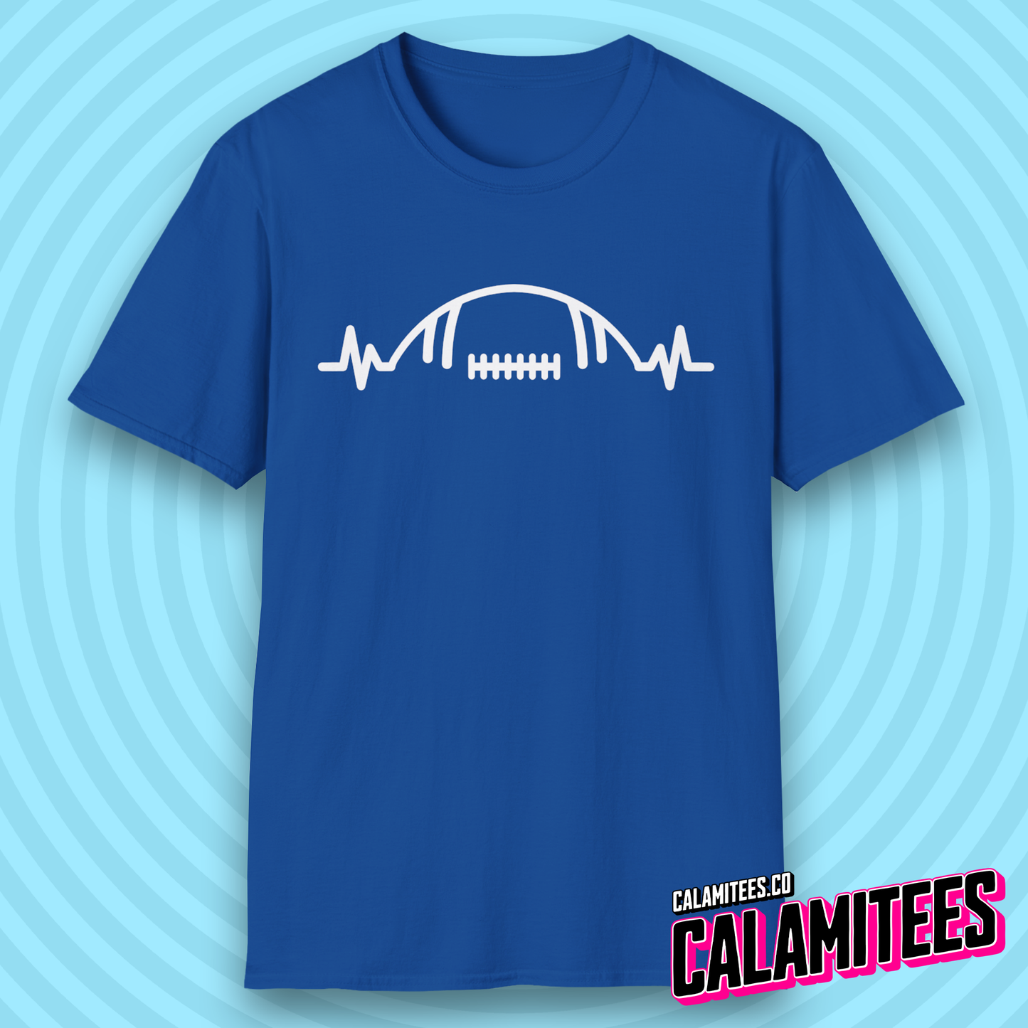 Football Heartbeat Heartrate Pulse Line American Football Lover T-Shirt