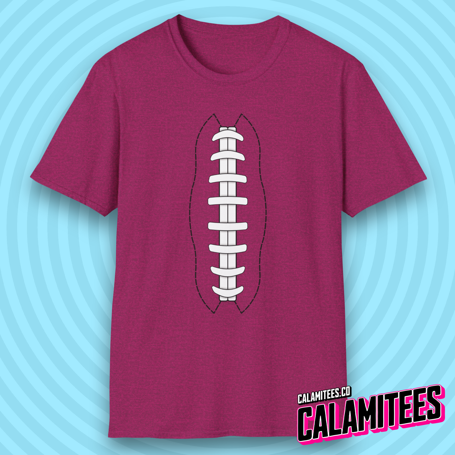 American Football Laces Fantasy Football Lover Stitching T-Shirt