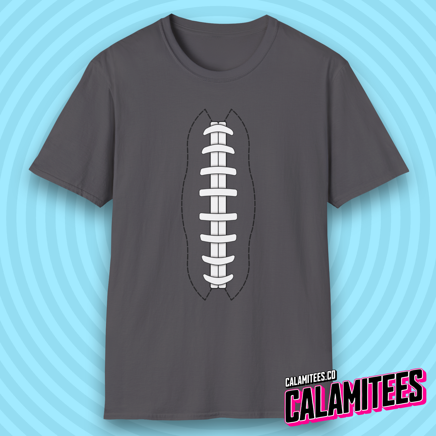 American Football Laces Fantasy Football Lover Stitching T-Shirt