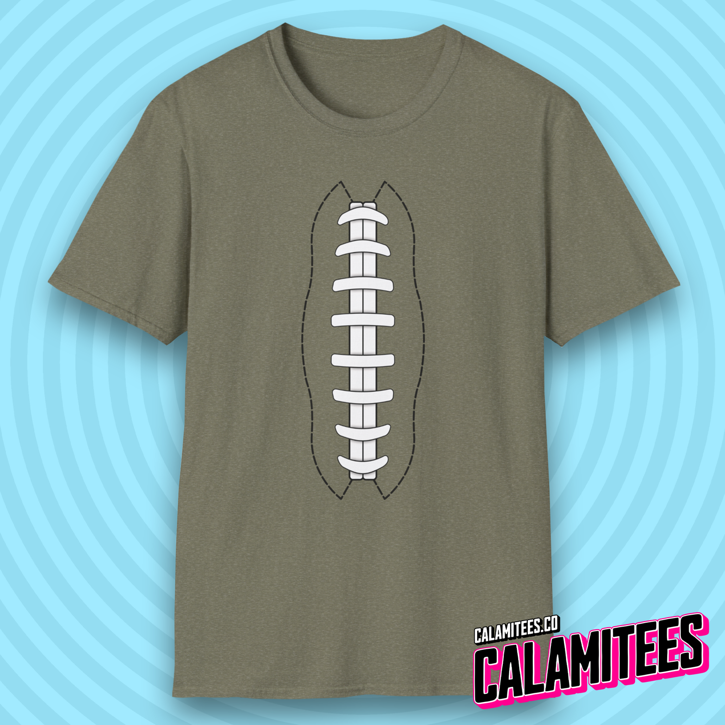 American Football Laces Fantasy Football Lover Stitching T-Shirt