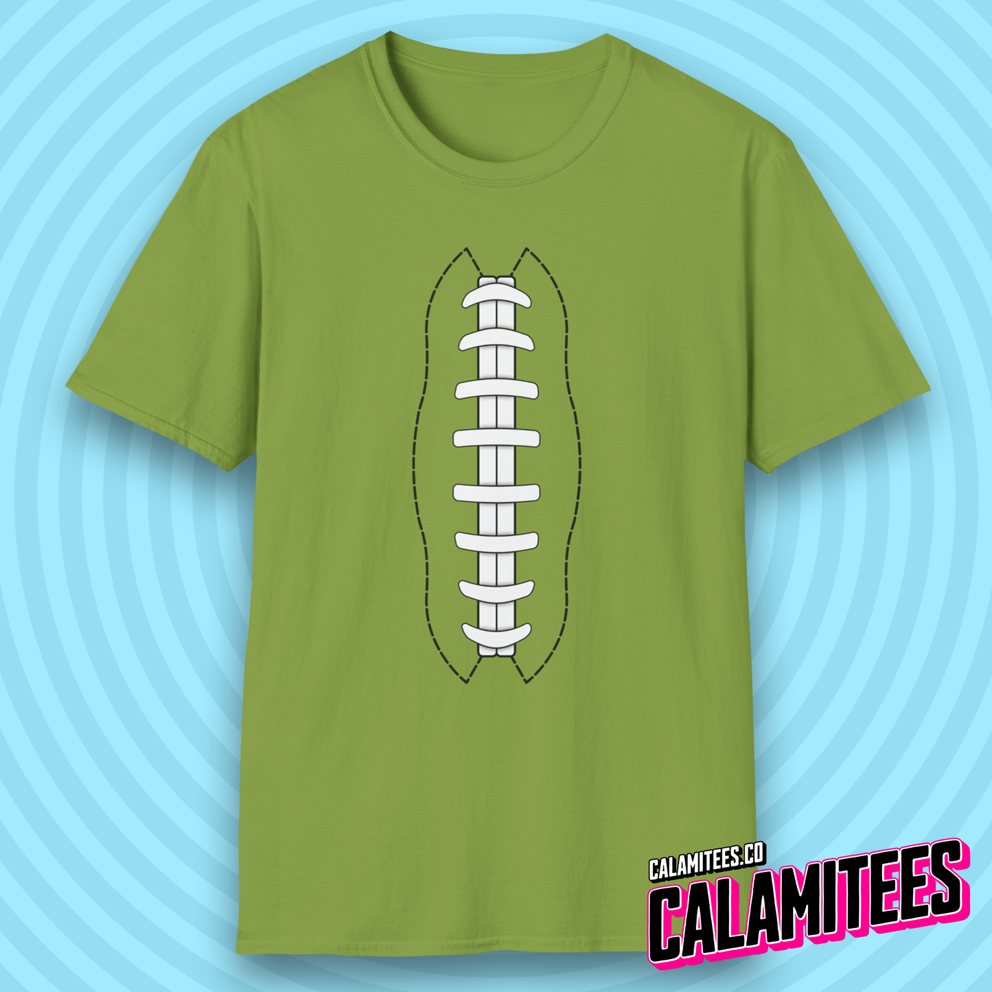 American Football Laces Fantasy Football Lover Stitching T-Shirt