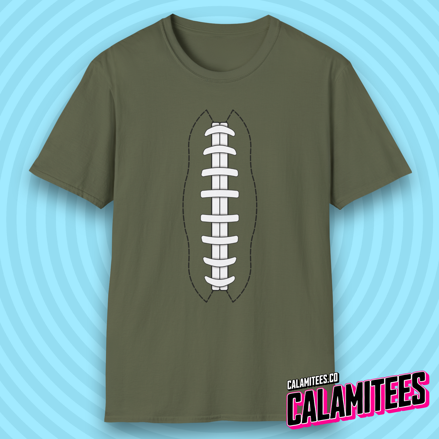 American Football Laces Fantasy Football Lover Stitching T-Shirt