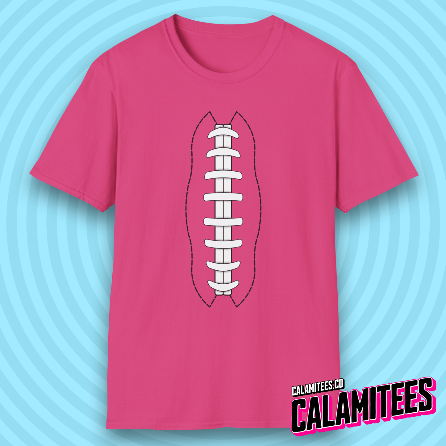 American Football Laces Fantasy Football Lover Stitching T-Shirt