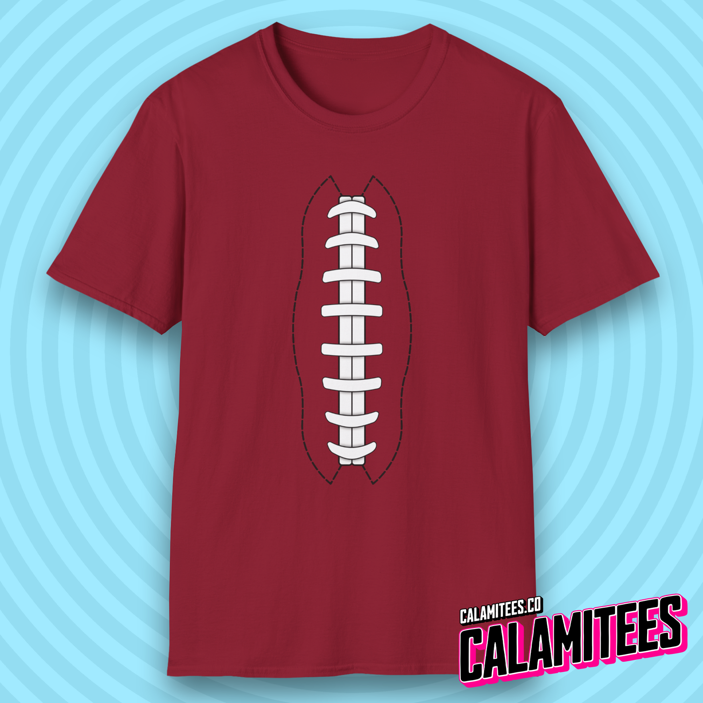 American Football Laces Fantasy Football Lover Stitching T-Shirt