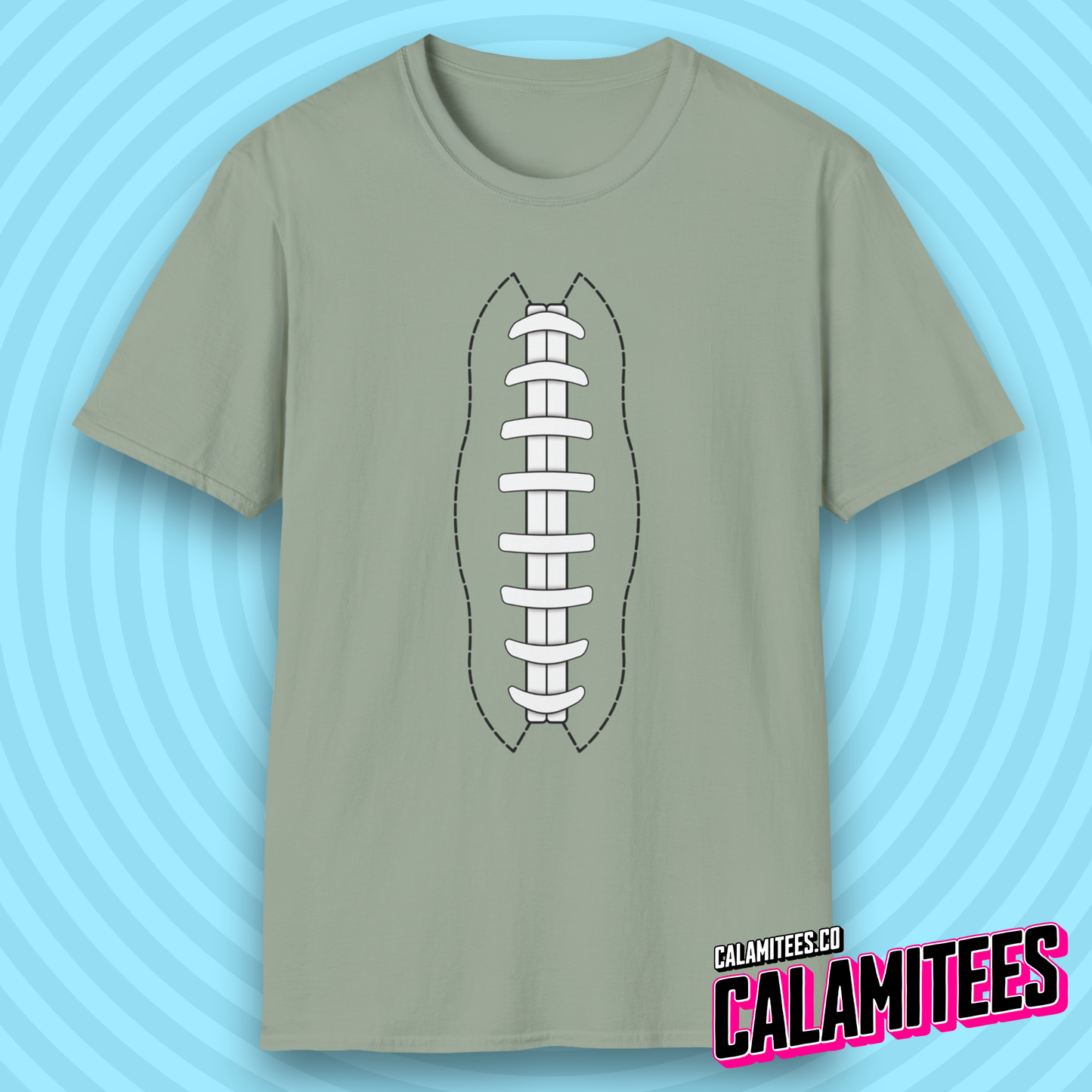 American Football Laces Fantasy Football Lover Stitching T-Shirt