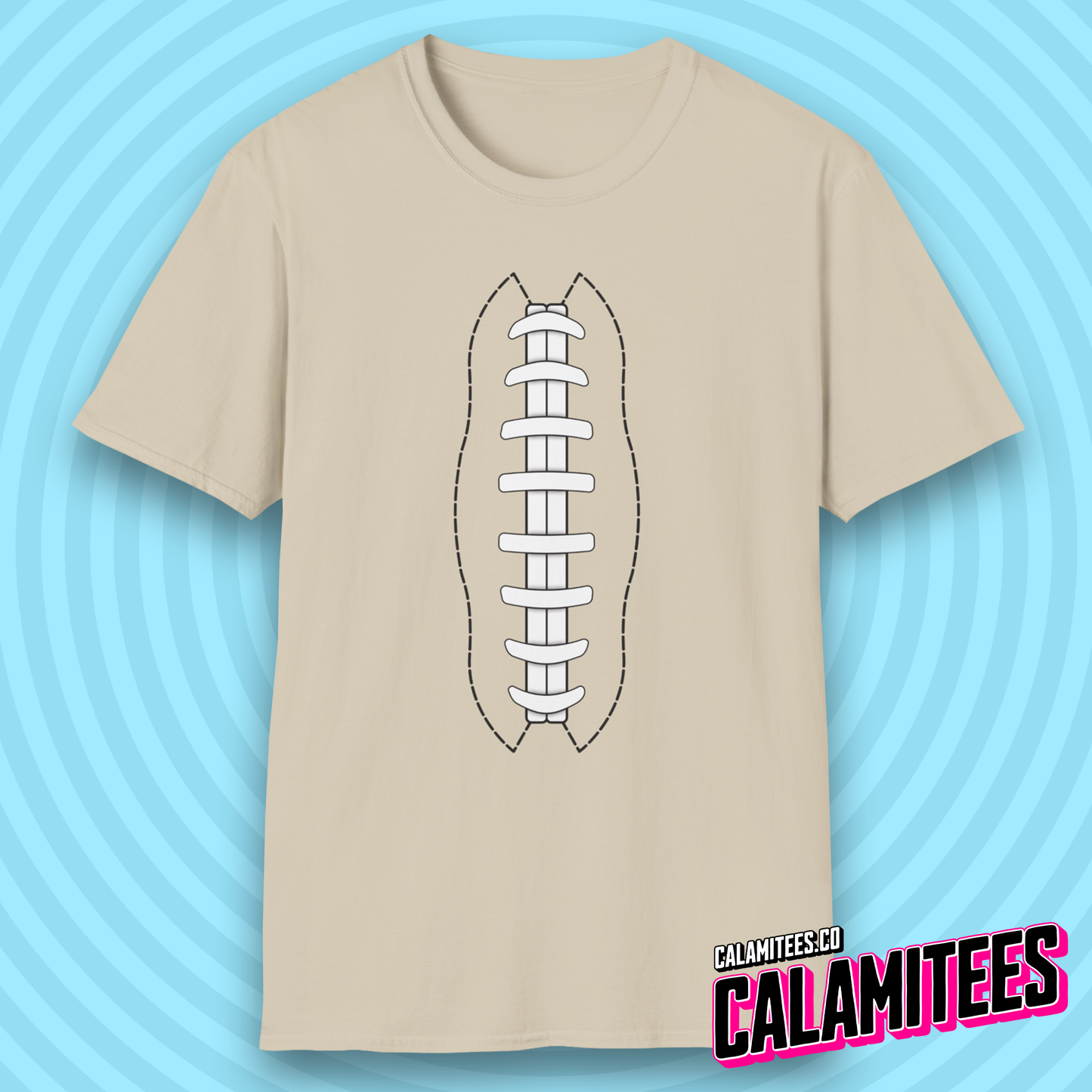 American Football Laces Fantasy Football Lover Stitching T-Shirt