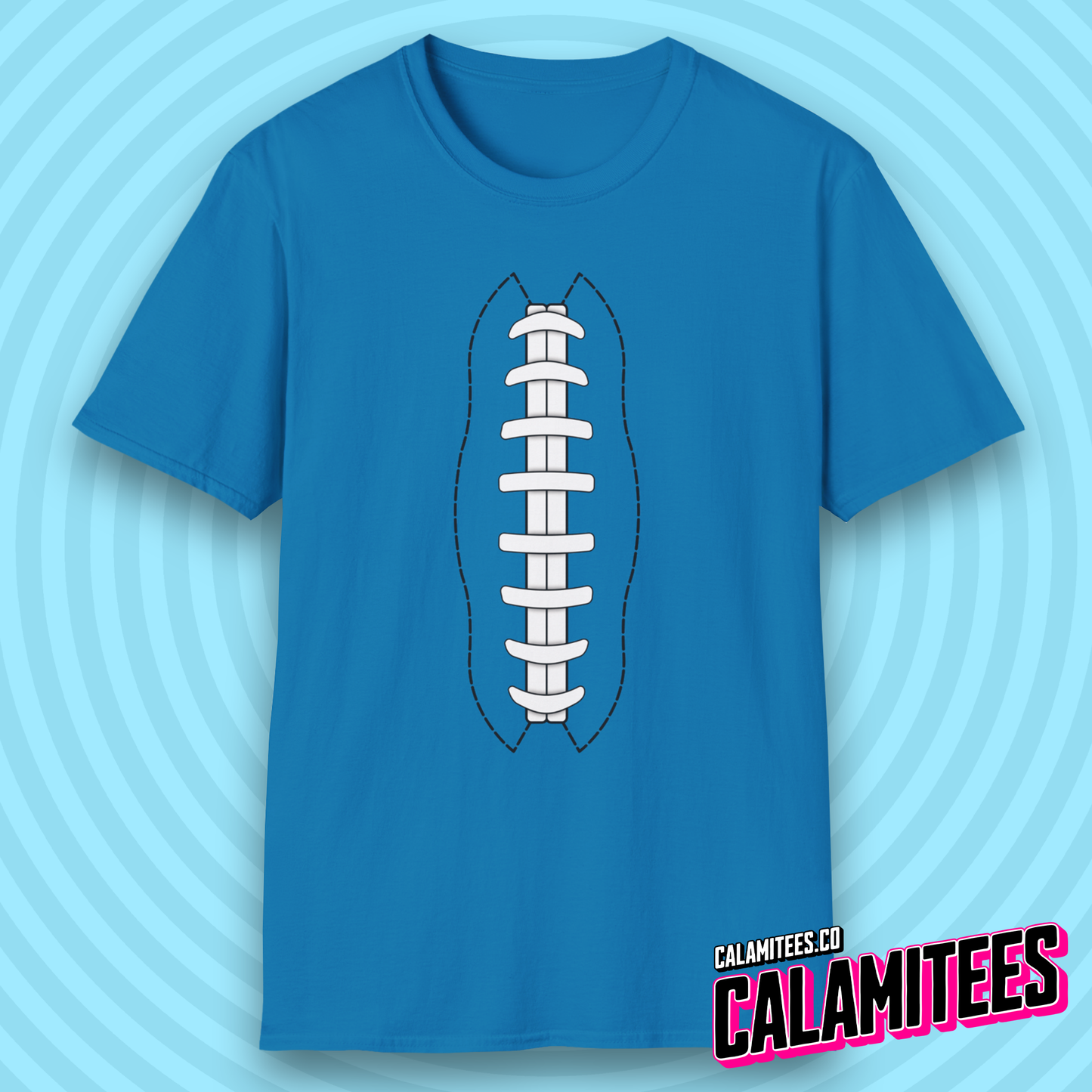 American Football Laces Fantasy Football Lover Stitching T-Shirt