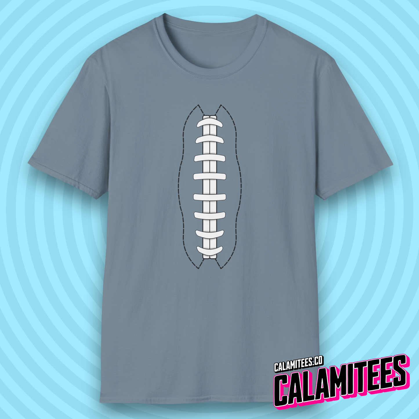 American Football Laces Fantasy Football Lover Stitching T-Shirt