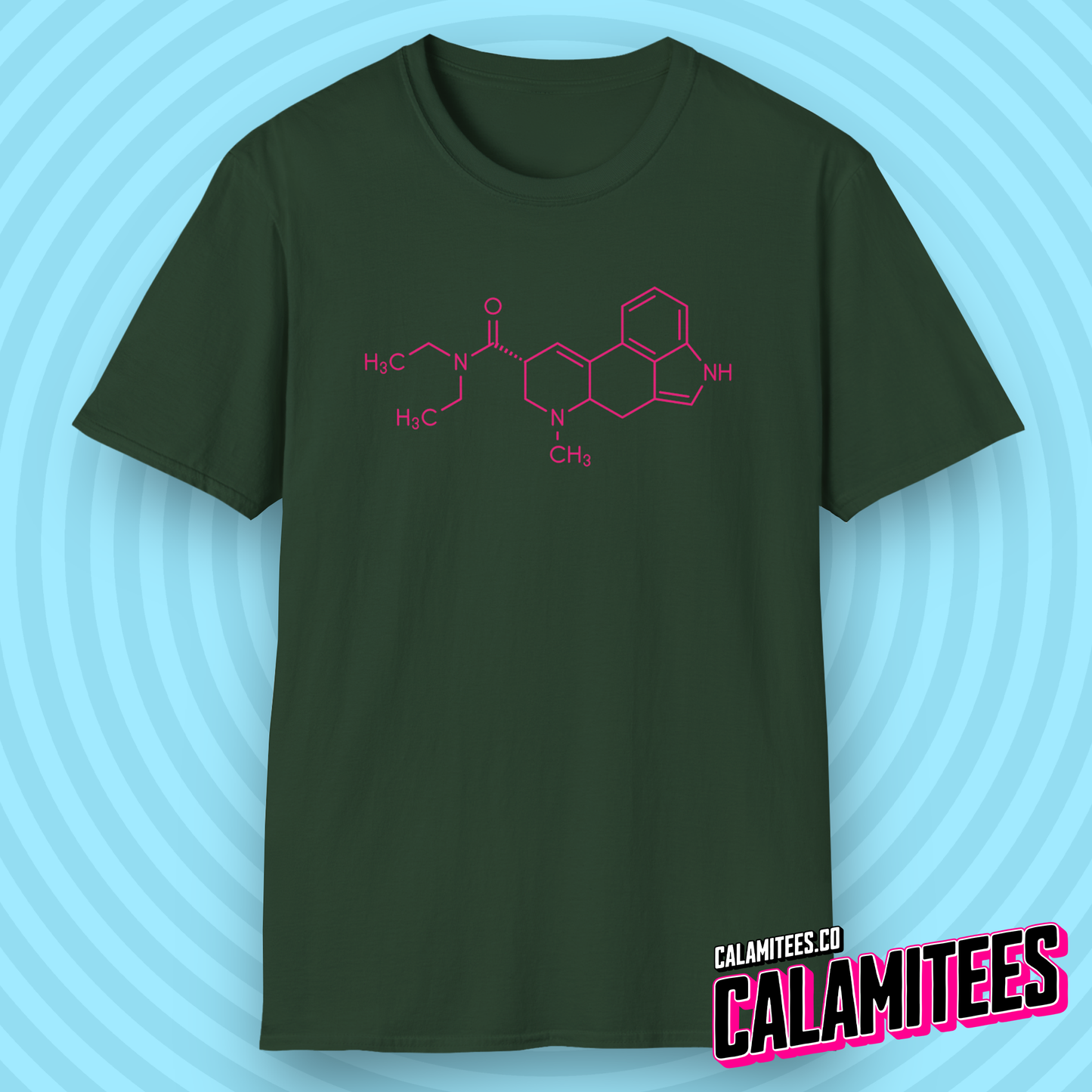 LSD Molecular Structure - Lysergic Acid Diethylamide Molecule Chemistry T-Shirt