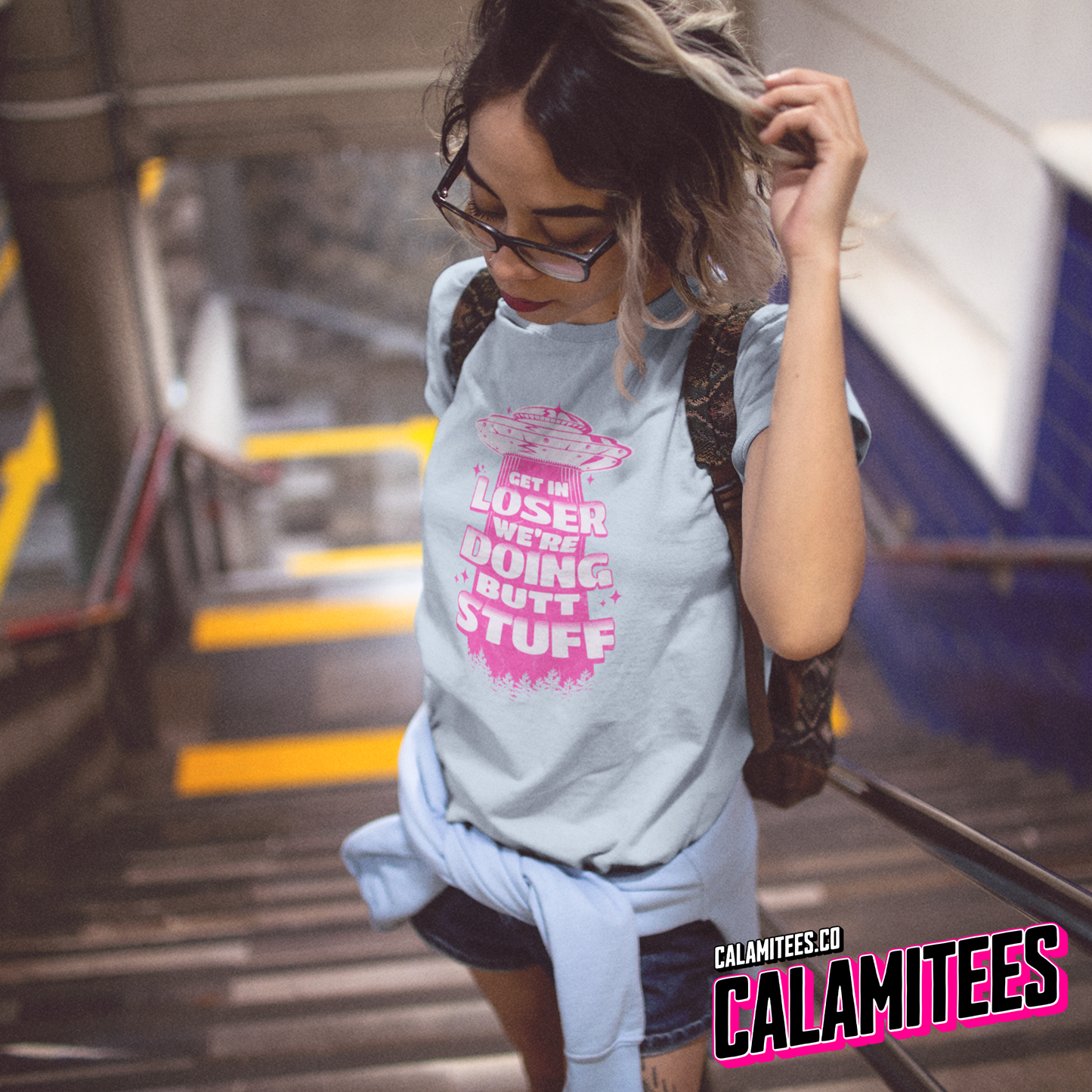 Get In Loser We're Doing Butt Stuff - Alien Abduction UFO T-Shirt