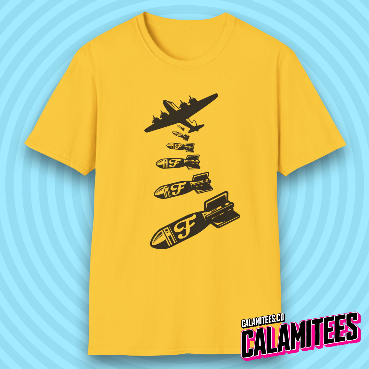 Dropping F-Bombs War Plane Bad Language Swearing Joke T-Shirt