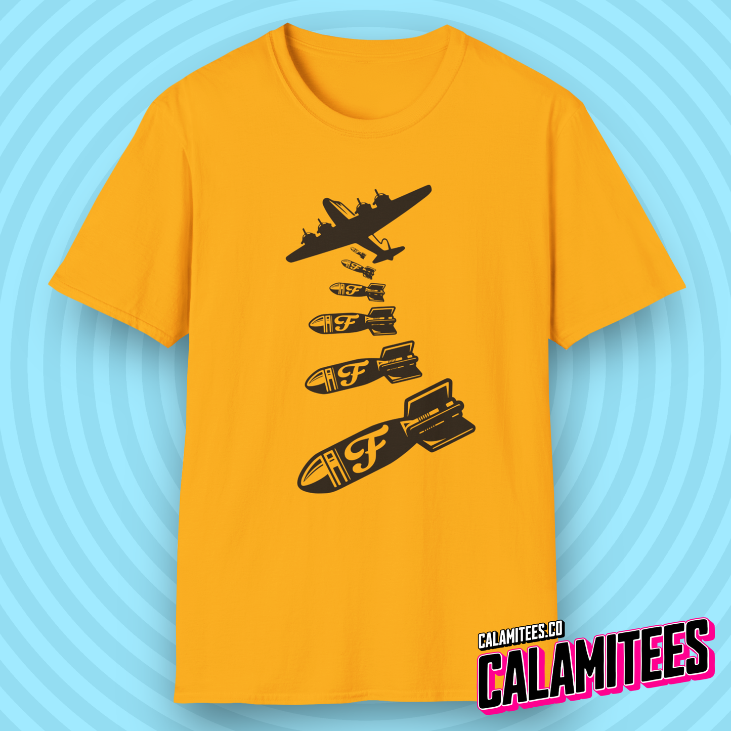 Dropping F-Bombs Funny War Plane T-Shirt - Perfect Tee For Potty Mouths