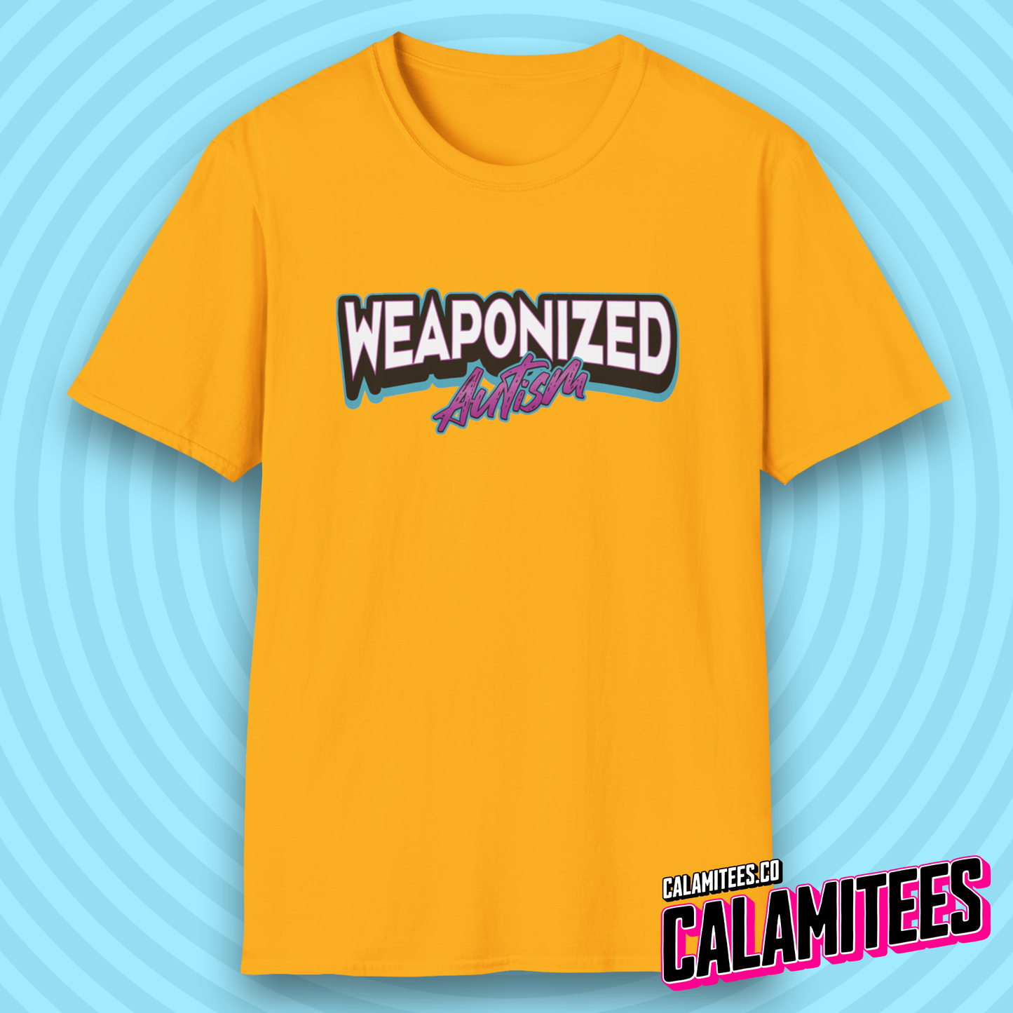 Weaponized Autism Logo Graphic Tee Funny T-Shirt for Autistics