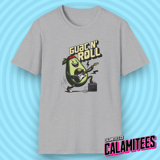 Guac N' Roll - Rockstar Avocado Playing Guitar T-Shirt