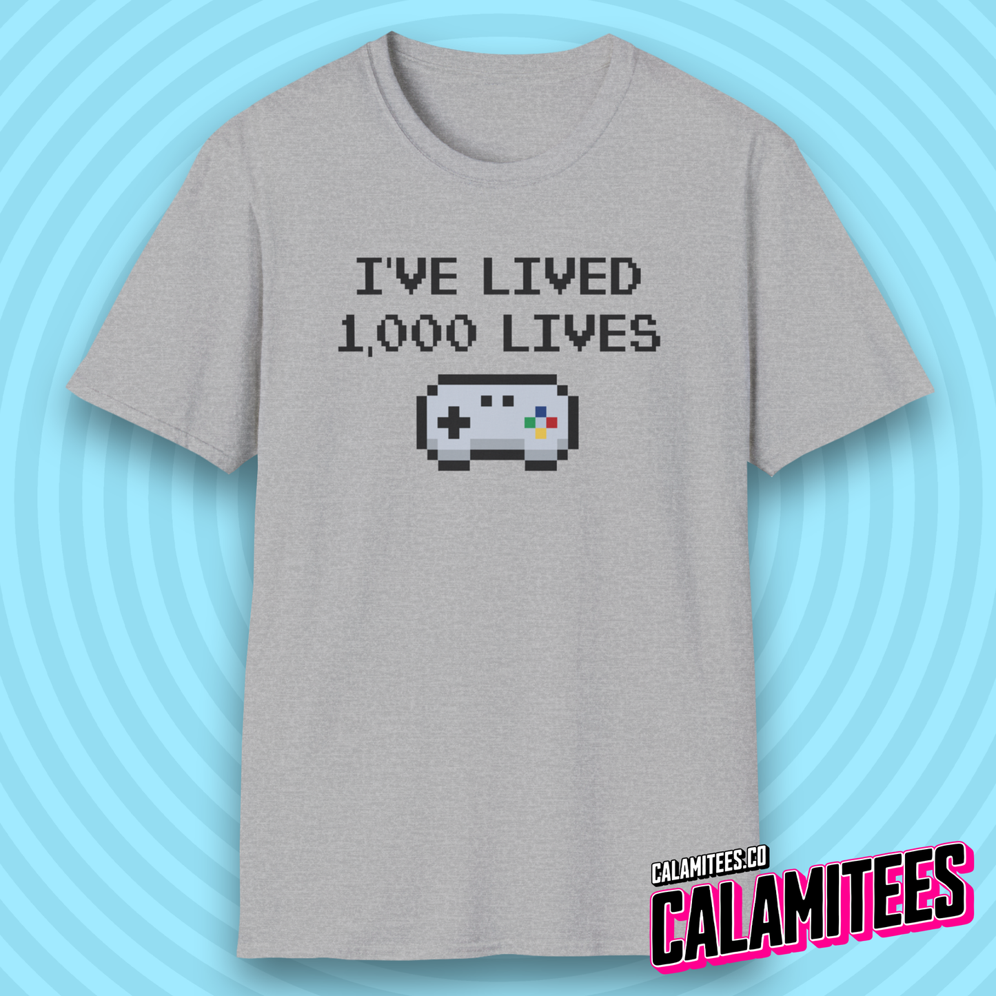 I've Lived 1,000 Lives 8-Bit Retro Pixel Art Video Gamer T-Shirt