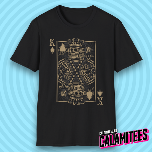 King of Spades Dark Gothic Skeleton Poker Playing Card T-Shirt