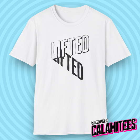 Lifted High Elevated Shadow Text Cannabis Weed T-Shirt