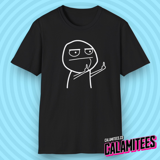 Middle Finger Flip Off Meme Character Giving the Bird Graphic Tee Funny Illustration Pop Culture T-Shirt