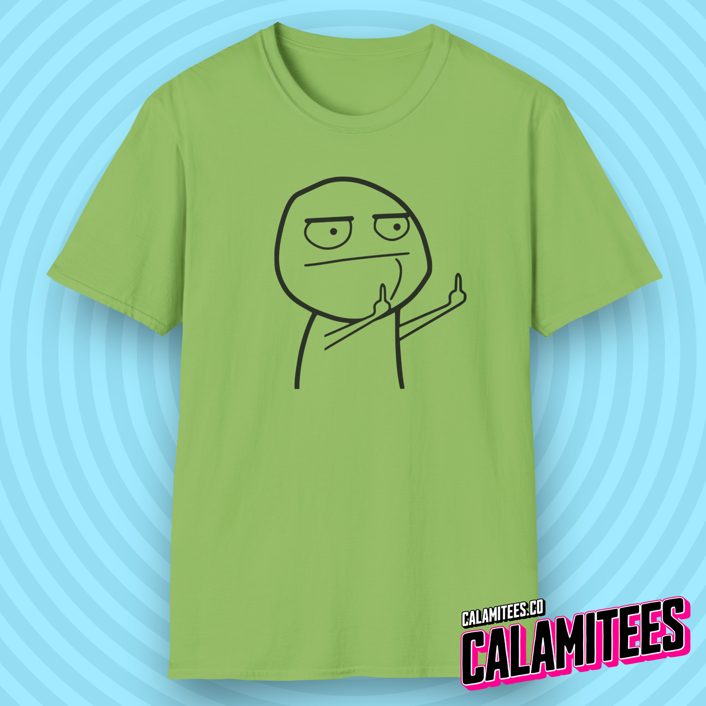 Middle Finger Flip Off Meme Character Giving the Bird Graphic Tee Funny Illustration Pop Culture T-Shirt