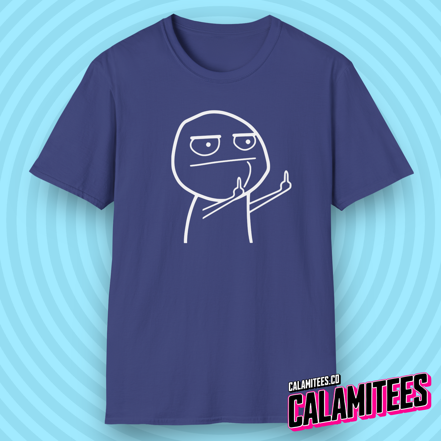 Middle Finger Flip Off Meme Character Giving the Bird Graphic Tee Funny Illustration Pop Culture T-Shirt