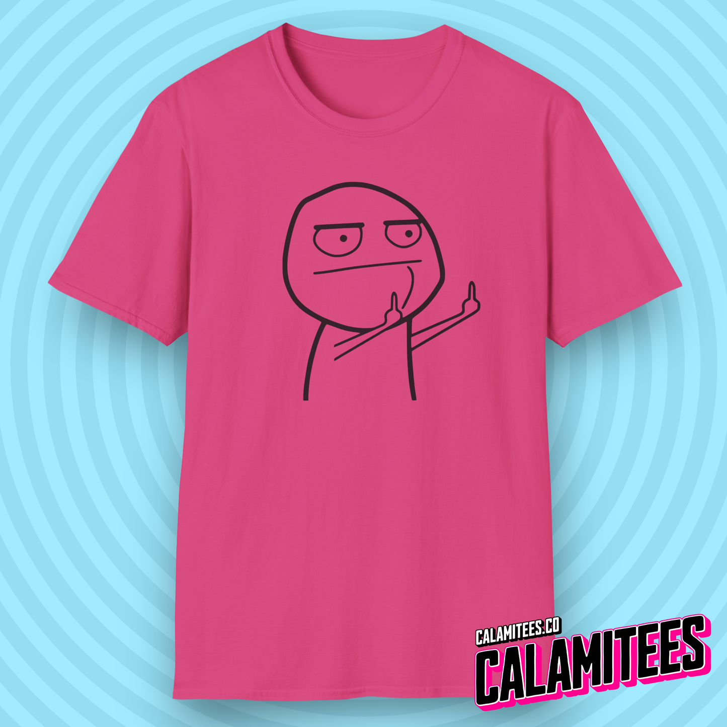 Middle Finger Flip Off Meme Character Giving the Bird Graphic Tee Funny Illustration Pop Culture T-Shirt