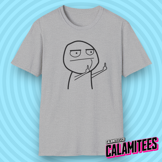 Middle Finger Flip Off Meme Character Giving the Bird Graphic Tee Funny Illustration Pop Culture T-Shirt