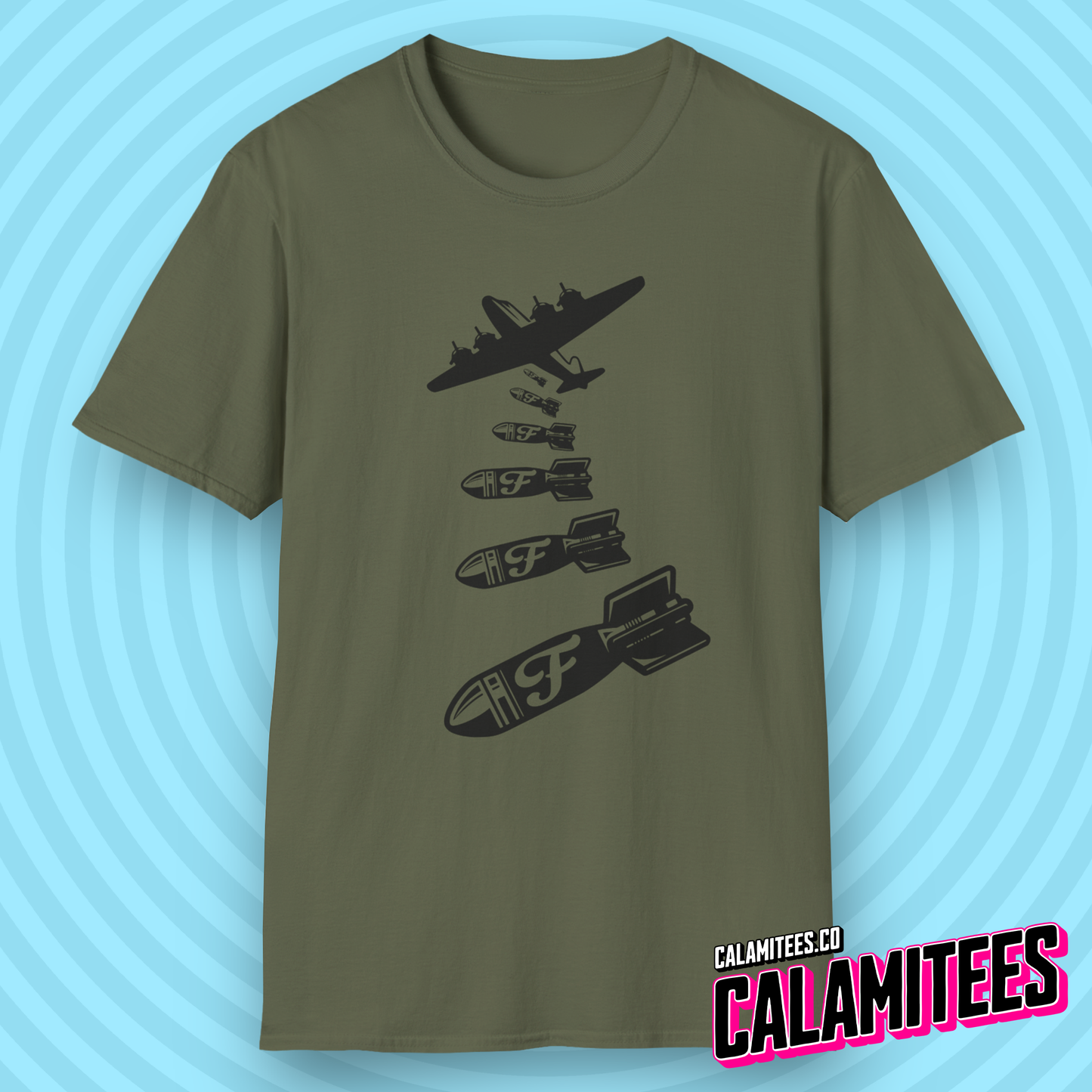 Dropping F-Bombs Funny War Plane T-Shirt - Perfect Tee For Potty Mouths