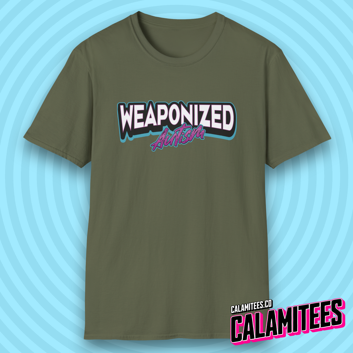 Weaponized Autism Logo Graphic Tee Funny T-Shirt for Autistics