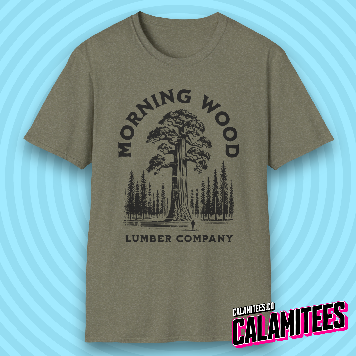 Morning Wood Lumber Company Rustic Vintage Style Funny Logo T-Shirt