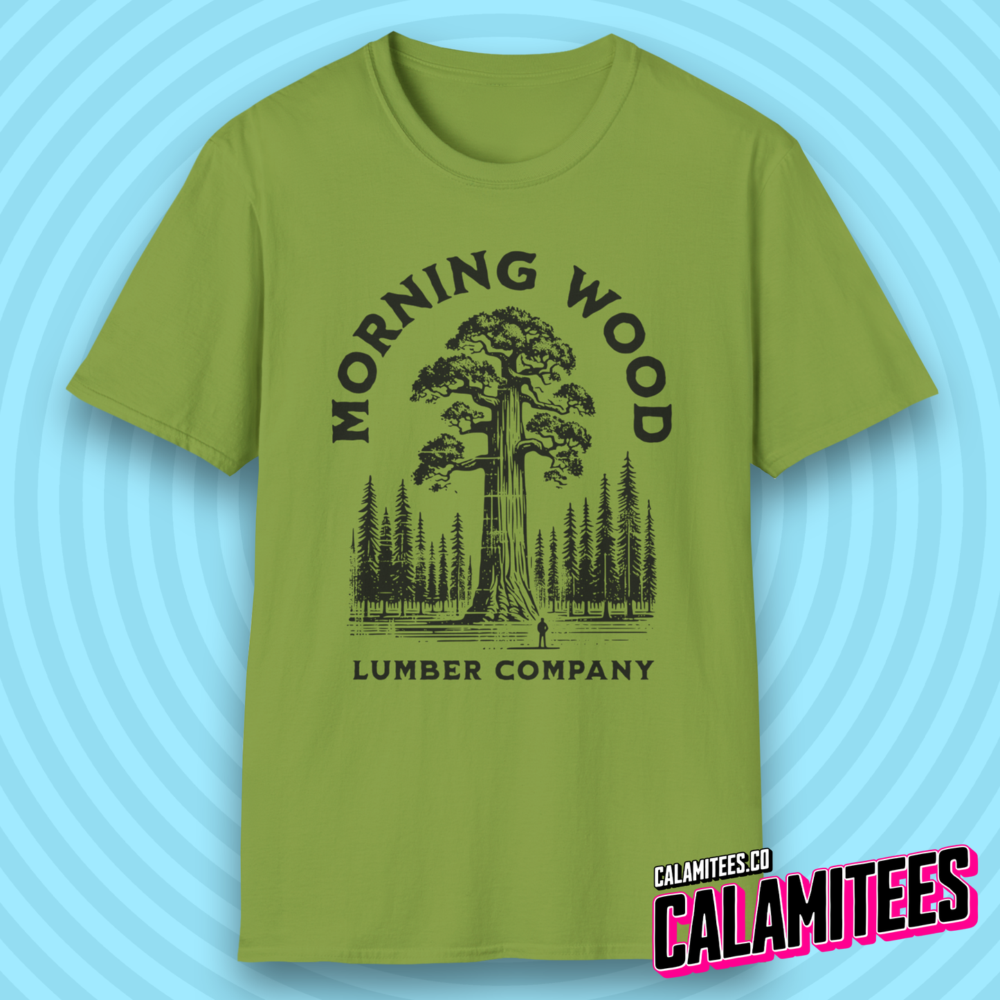 Morning Wood Lumber Company Rustic Vintage Style Funny Logo T-Shirt