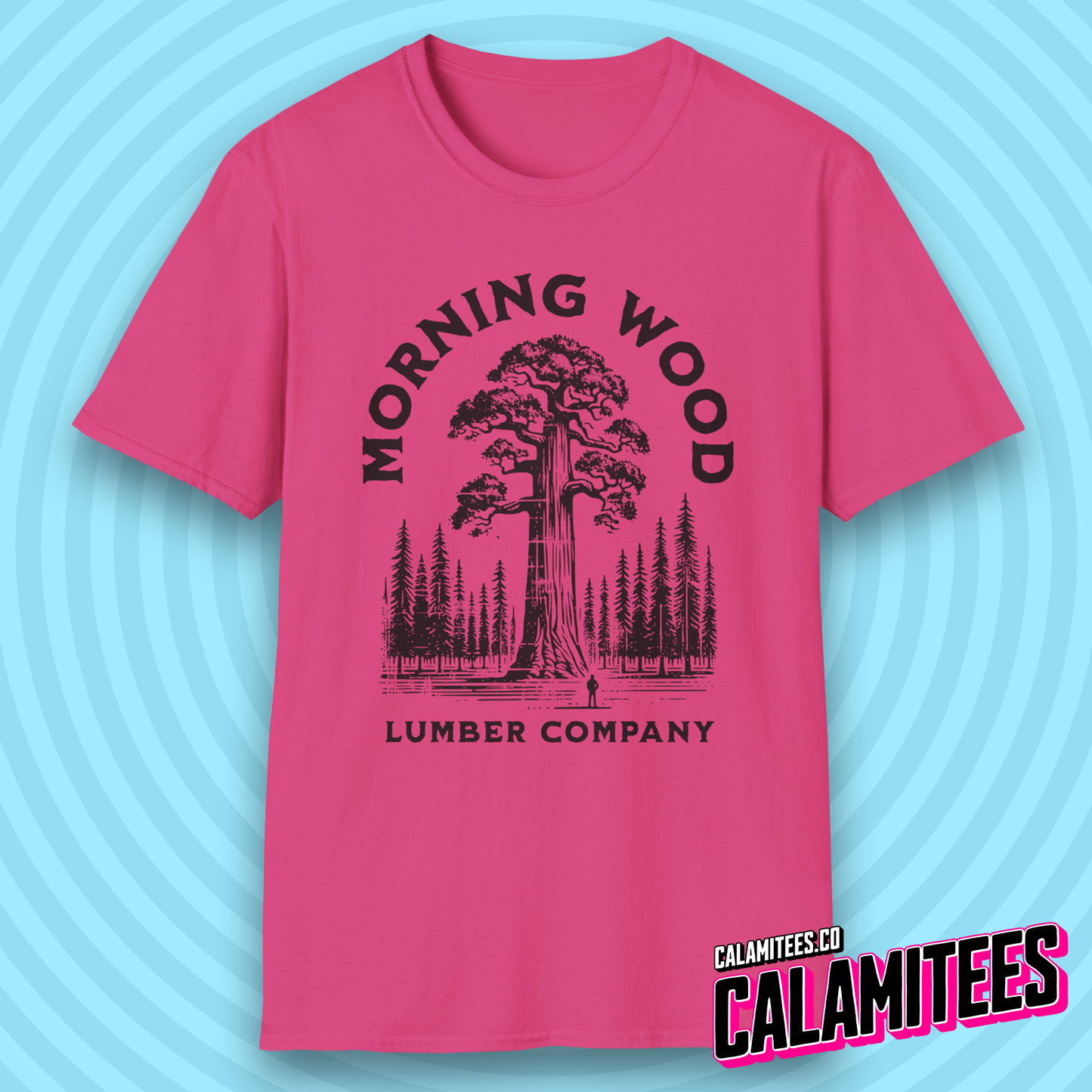 Morning Wood Lumber Company Rustic Vintage Style Funny Logo T-Shirt