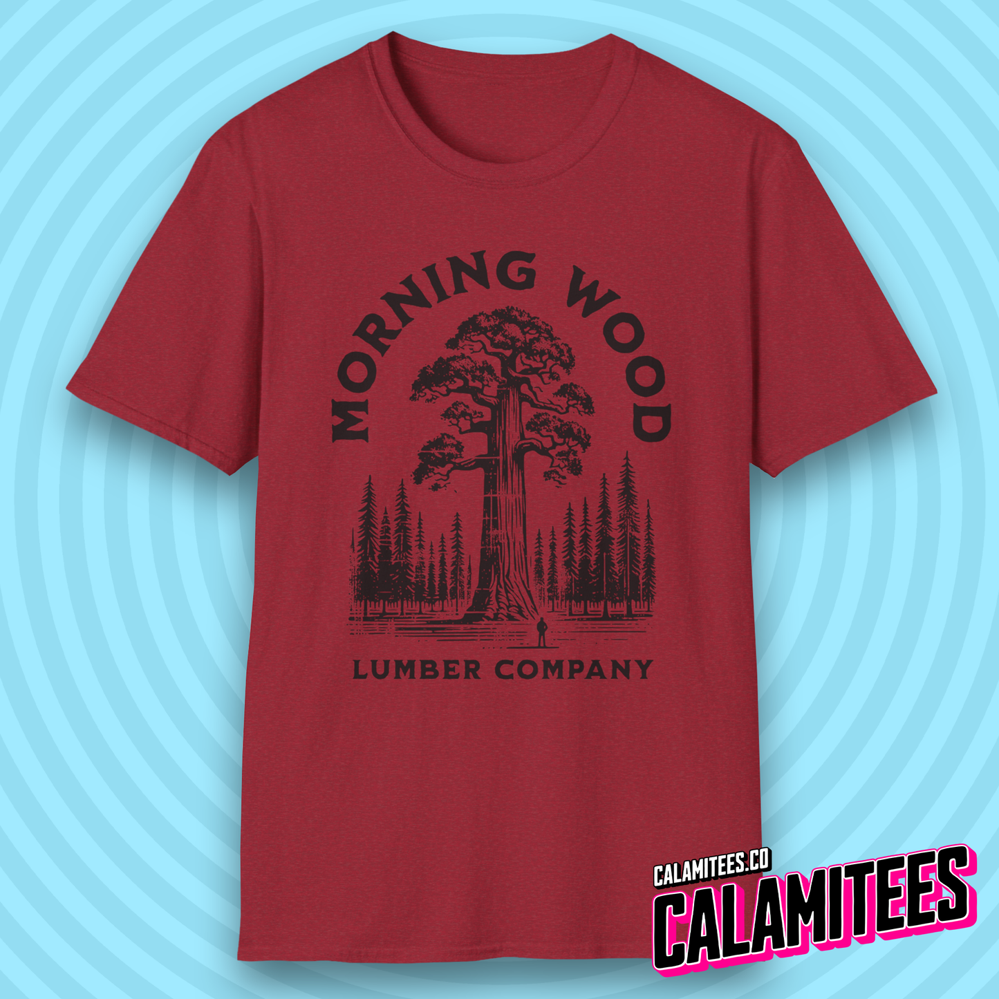 Morning Wood Lumber Company Rustic Vintage Style Funny Logo T-Shirt