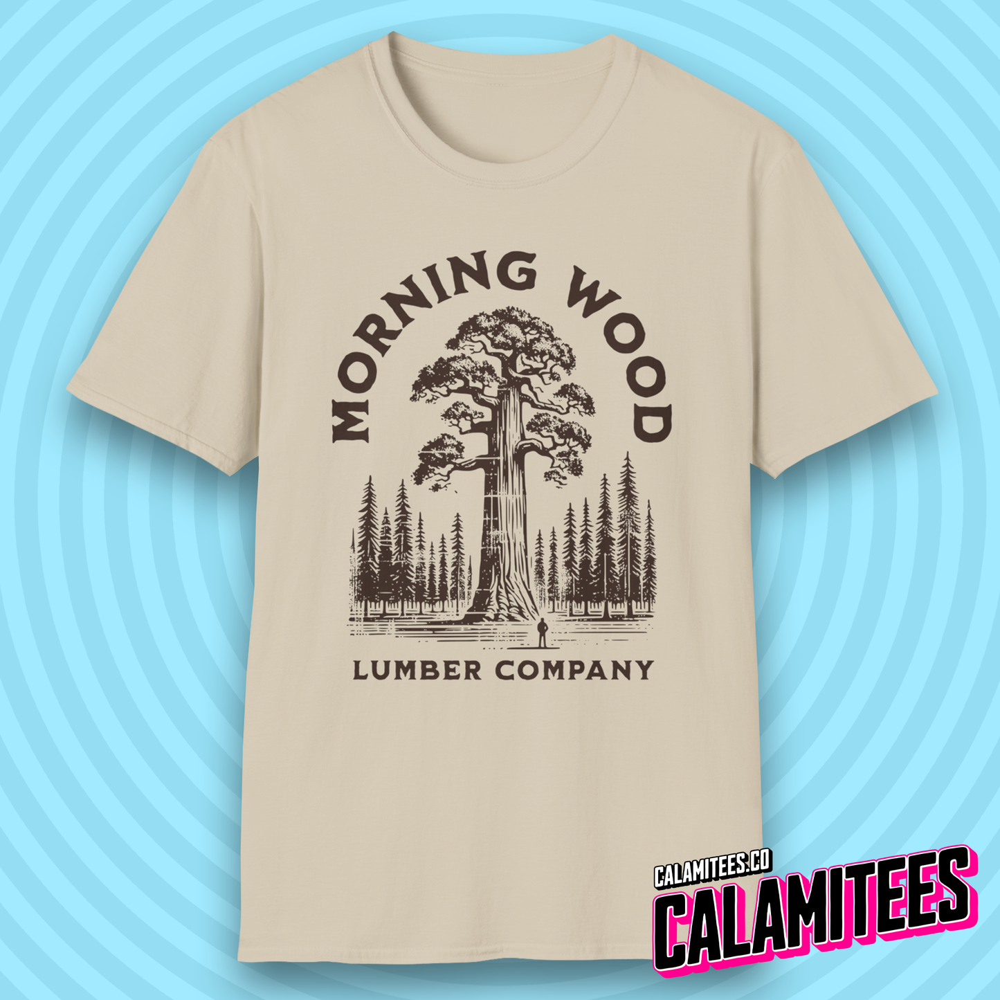 Morning Wood Lumber Company Rustic Vintage Style Funny Logo T-Shirt