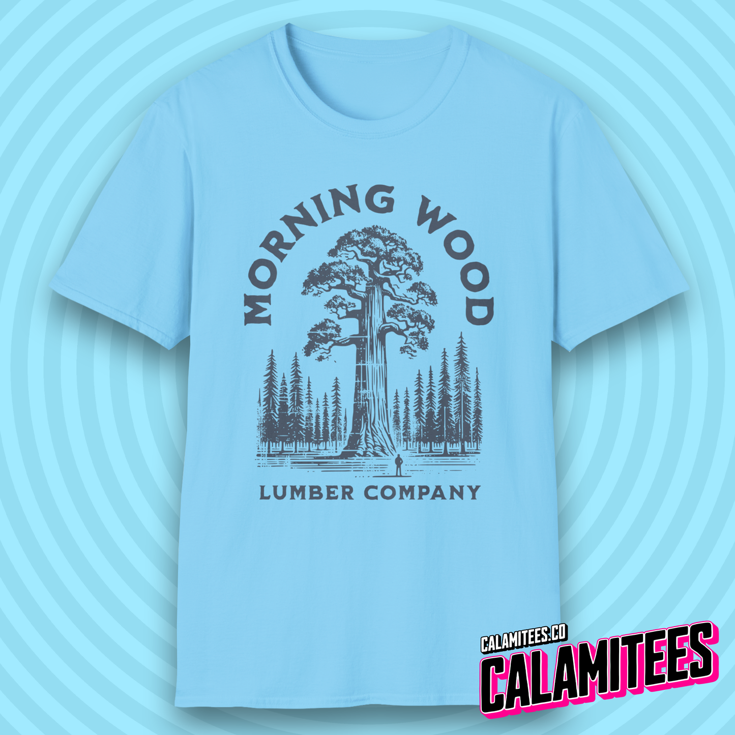 Morning Wood Lumber Company Rustic Vintage Style Funny Logo T-Shirt