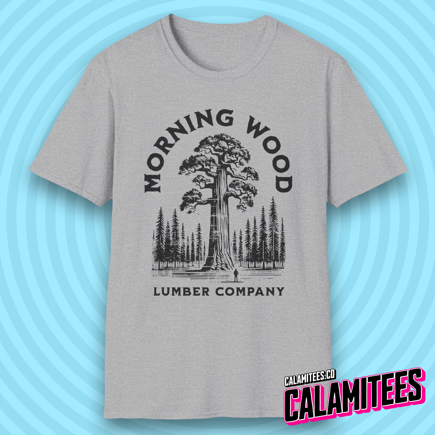 Morning Wood Lumber Company Rustic Vintage Style Funny Logo T-Shirt