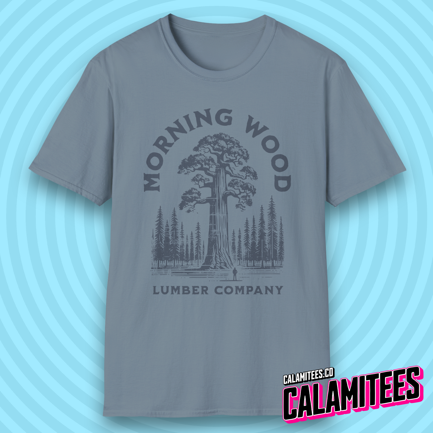 Morning Wood Lumber Company Rustic Vintage Style Funny Logo T-Shirt