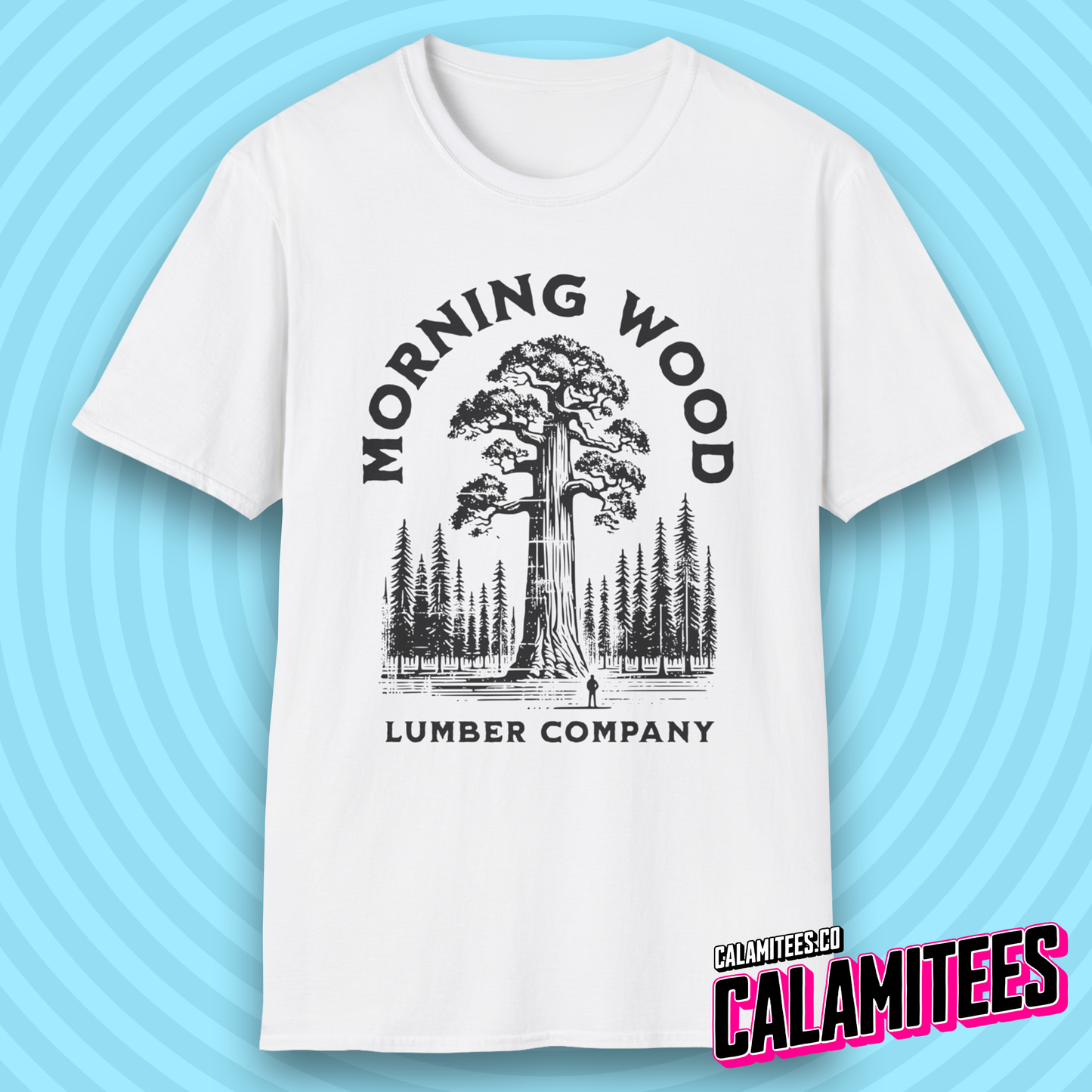 Morning Wood Lumber Company Rustic Vintage Style Funny Logo T-Shirt